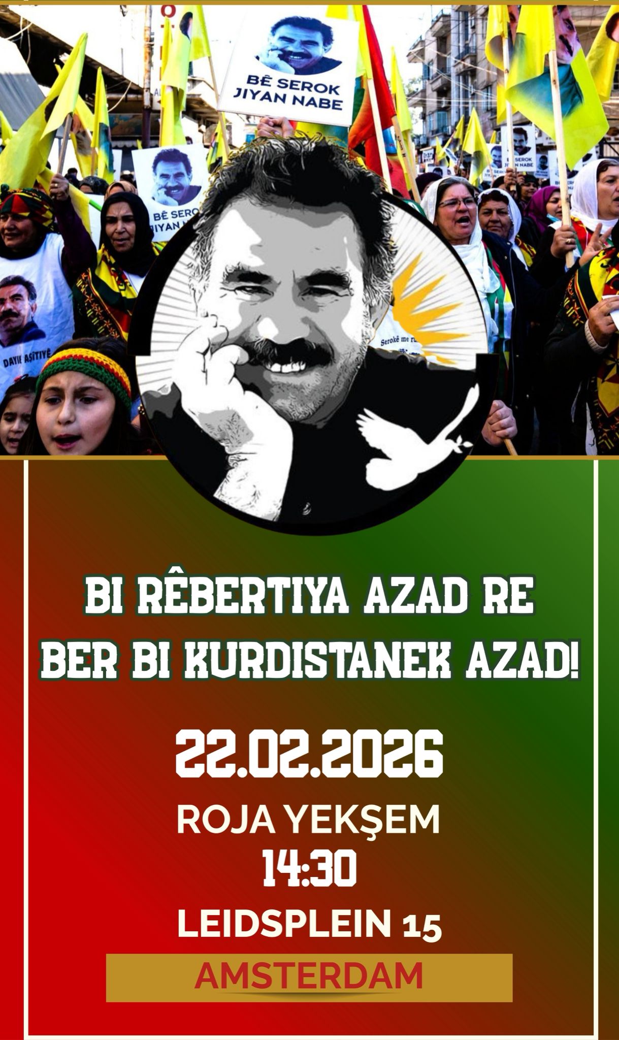 Ji rêbertiya azad re ber bi Kurdistanek azad!